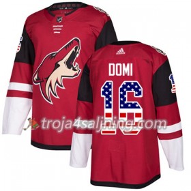 Arizona Coyotes tröja Max Domi 16 Röd USA Flag Fashion 2017-2018 Adidas Authentic - NHL Tröjor Herr